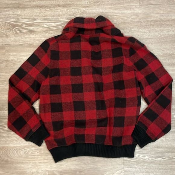 POLO RALPH LAUREN Men's Iconic Red Black Plaid Cardigan Blue label - Picture 9 of 9